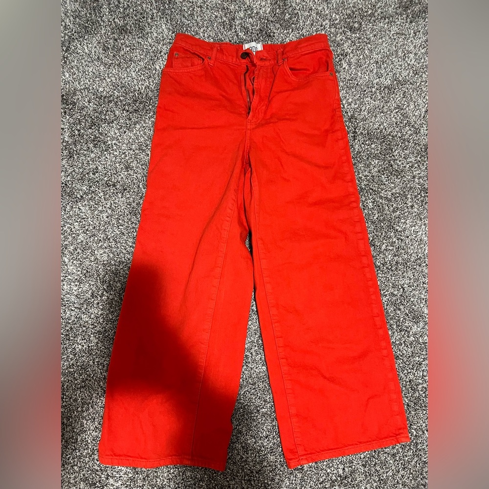 Red BDG Wide Leg Jeans from Urban Outfitters